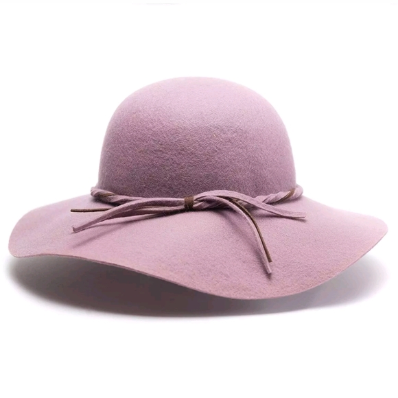 pink wool floppy hat